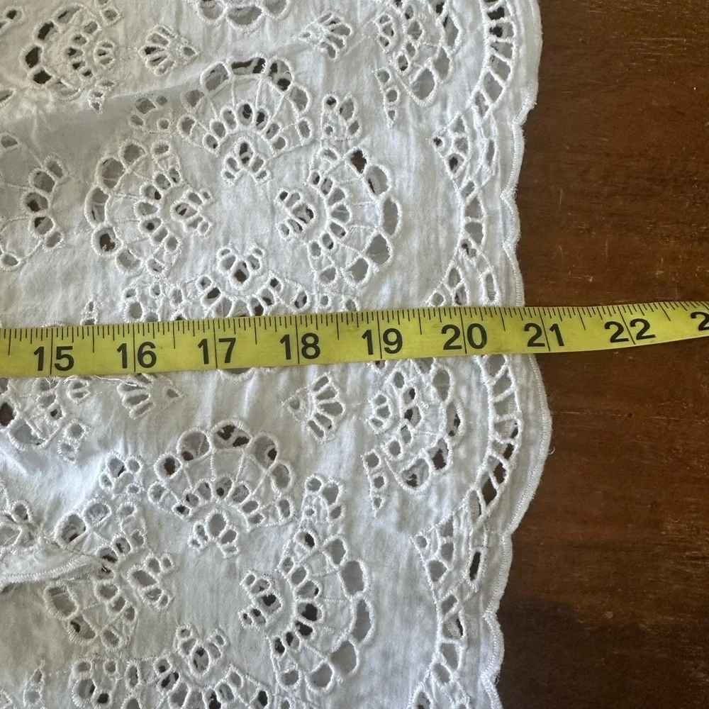 Madewell White Flutter Sleeve Blouse with Eyelet embroidered‎ Details Size M NWT